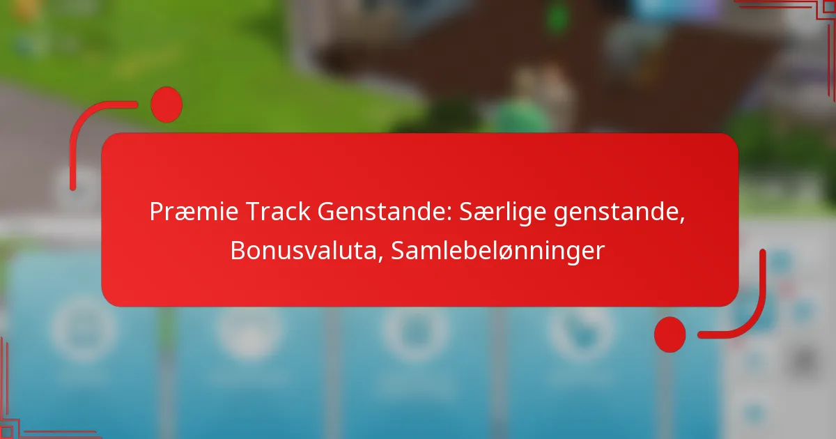 Præmie Track Genstande: Særlige genstande, Bonusvaluta, Samlebelønninger