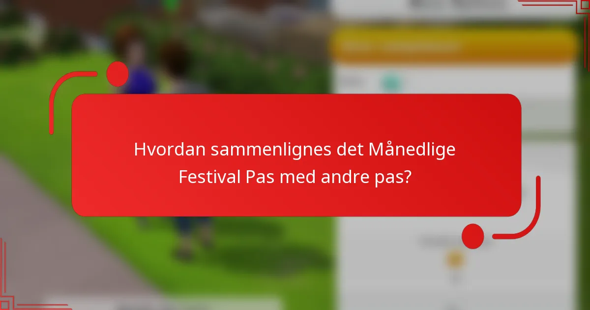 Hvordan sammenlignes det Månedlige Festival Pas med andre pas?